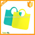 Two Top Handle Durable Bright Silicon Beach Bag, Silicone Tote Bag